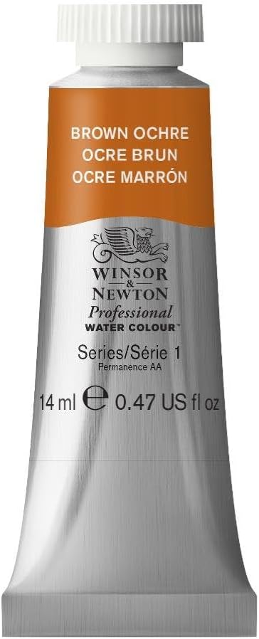Winsor & Newton Acuarela Profesional - Pintura de Acuarela, Alta Luminosidad, Resistente a la Luz, Calidad de Archivo, Tubo de 14 ML, Color Ocre Marrón